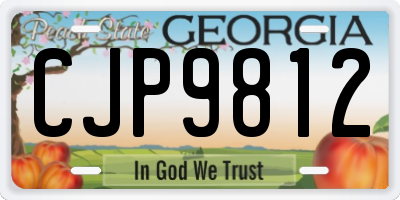 GA license plate CJP9812