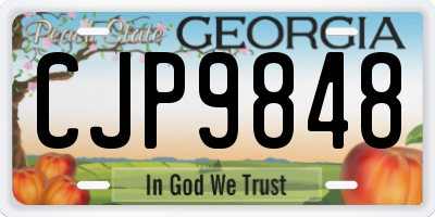 GA license plate CJP9848