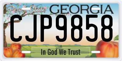 GA license plate CJP9858