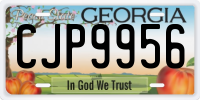 GA license plate CJP9956