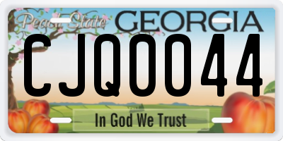 GA license plate CJQ0044