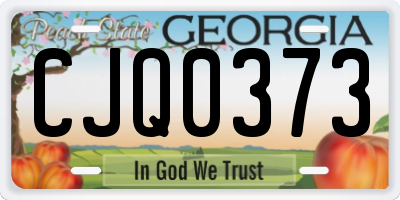 GA license plate CJQ0373