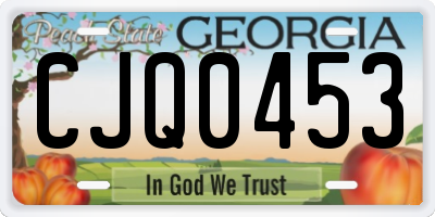 GA license plate CJQ0453