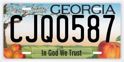 GA license plate CJQ0587