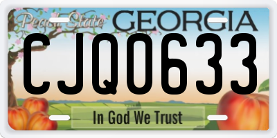 GA license plate CJQ0633