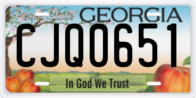 GA license plate CJQ0651