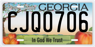 GA license plate CJQ0706