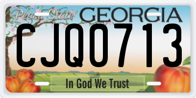 GA license plate CJQ0713