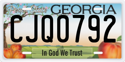 GA license plate CJQ0792