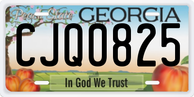 GA license plate CJQ0825