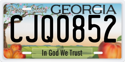 GA license plate CJQ0852