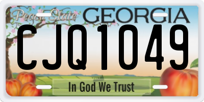GA license plate CJQ1049