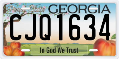 GA license plate CJQ1634