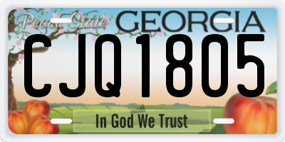 GA license plate CJQ1805