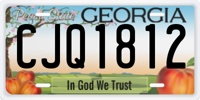 GA license plate CJQ1812