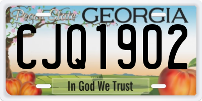 GA license plate CJQ1902