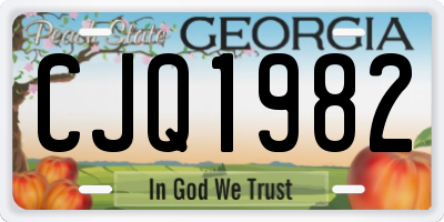 GA license plate CJQ1982