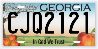 GA license plate CJQ2121