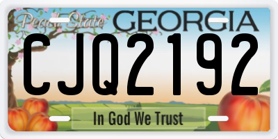 GA license plate CJQ2192