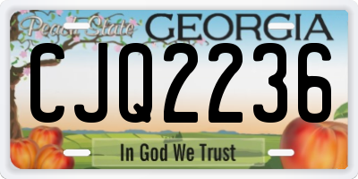 GA license plate CJQ2236