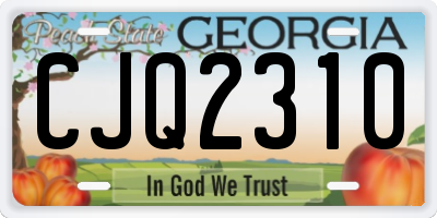 GA license plate CJQ2310