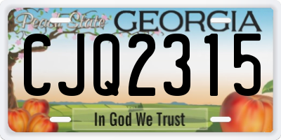 GA license plate CJQ2315