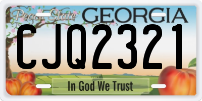 GA license plate CJQ2321