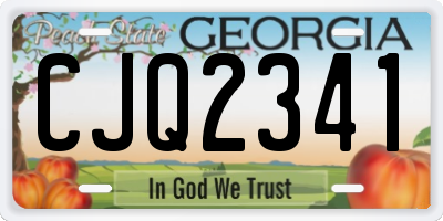 GA license plate CJQ2341