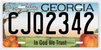 GA license plate CJQ2342