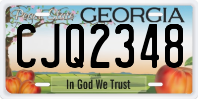 GA license plate CJQ2348