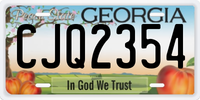 GA license plate CJQ2354