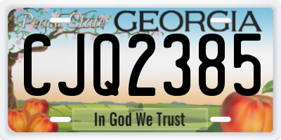 GA license plate CJQ2385