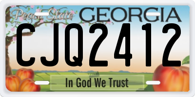 GA license plate CJQ2412