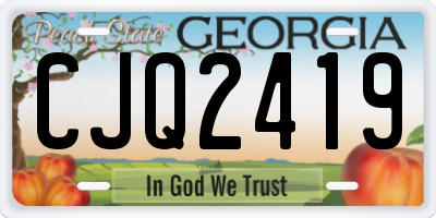 GA license plate CJQ2419