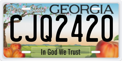 GA license plate CJQ2420