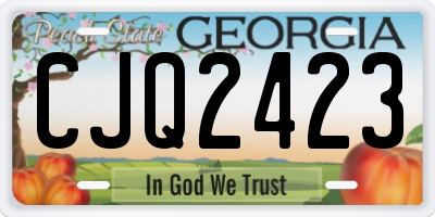 GA license plate CJQ2423
