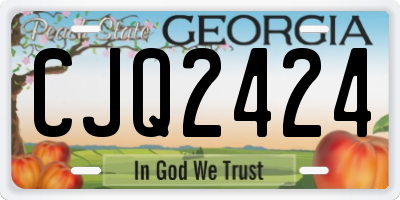 GA license plate CJQ2424