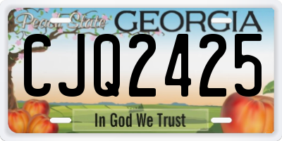 GA license plate CJQ2425