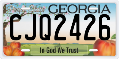 GA license plate CJQ2426