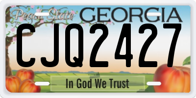 GA license plate CJQ2427