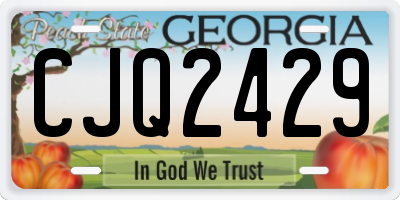 GA license plate CJQ2429