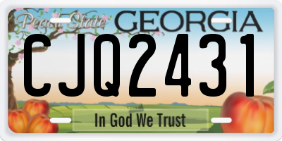 GA license plate CJQ2431