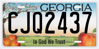 GA license plate CJQ2437
