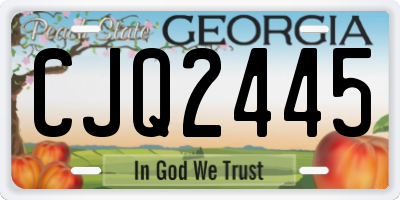 GA license plate CJQ2445