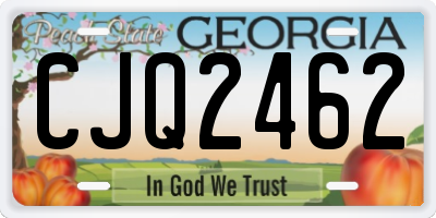 GA license plate CJQ2462