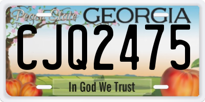 GA license plate CJQ2475