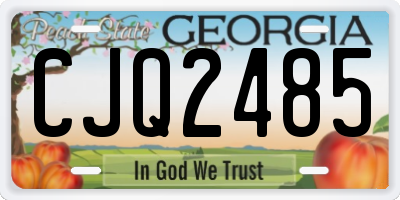 GA license plate CJQ2485