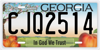 GA license plate CJQ2514