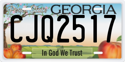 GA license plate CJQ2517