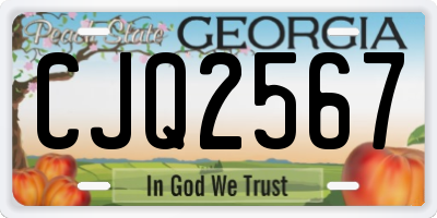 GA license plate CJQ2567